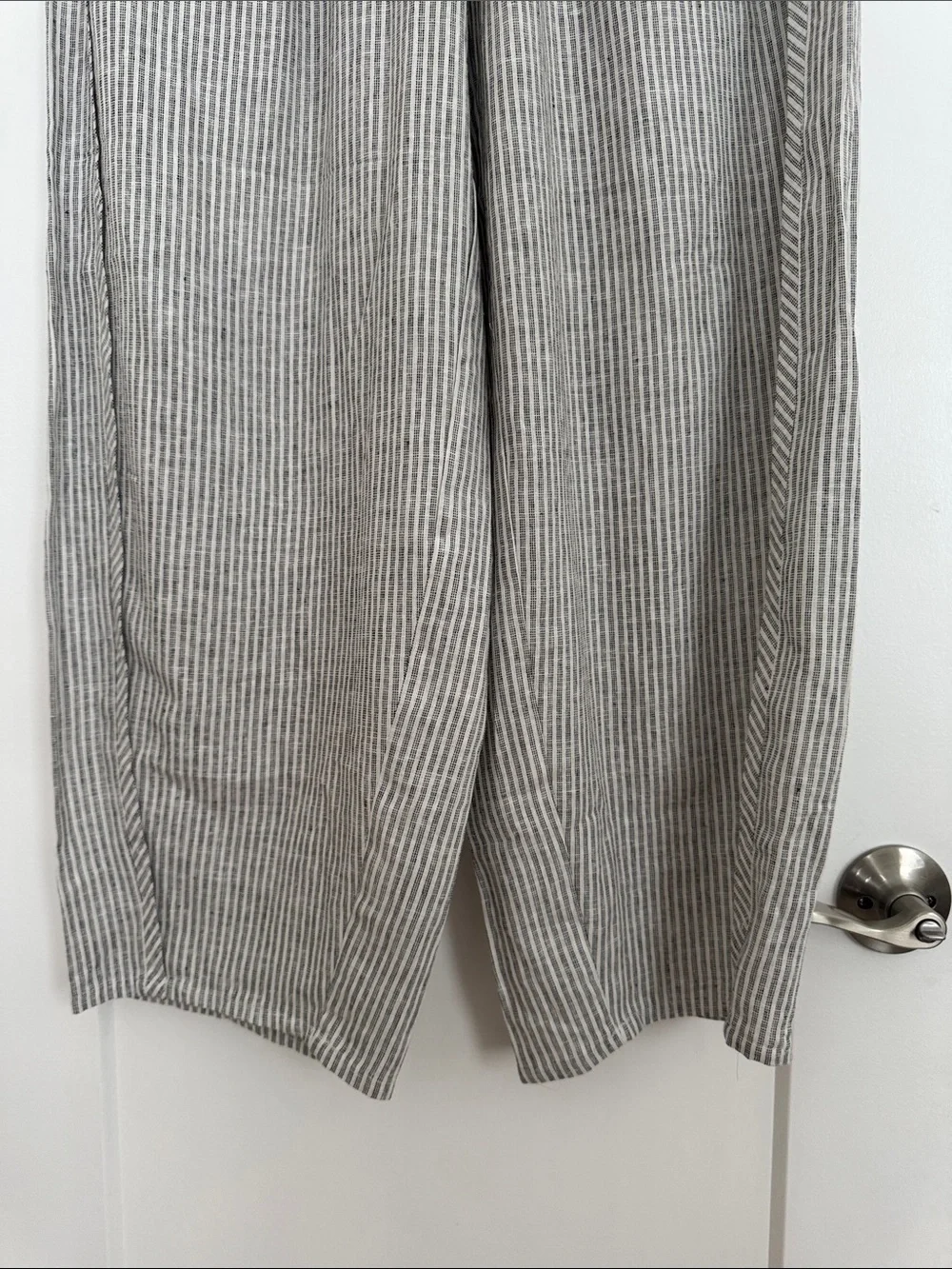 NWT! ✨ Striped Linen-Blend Barrel Leg Drawstring Pants - Picture 6 of 8